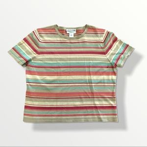 Pendleton Vintage Striped Shirt Top Silk Blend L